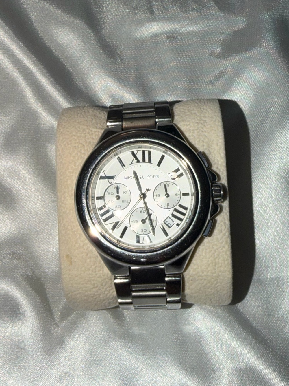 Men's Stainless Steel Silver Watch with White Dial